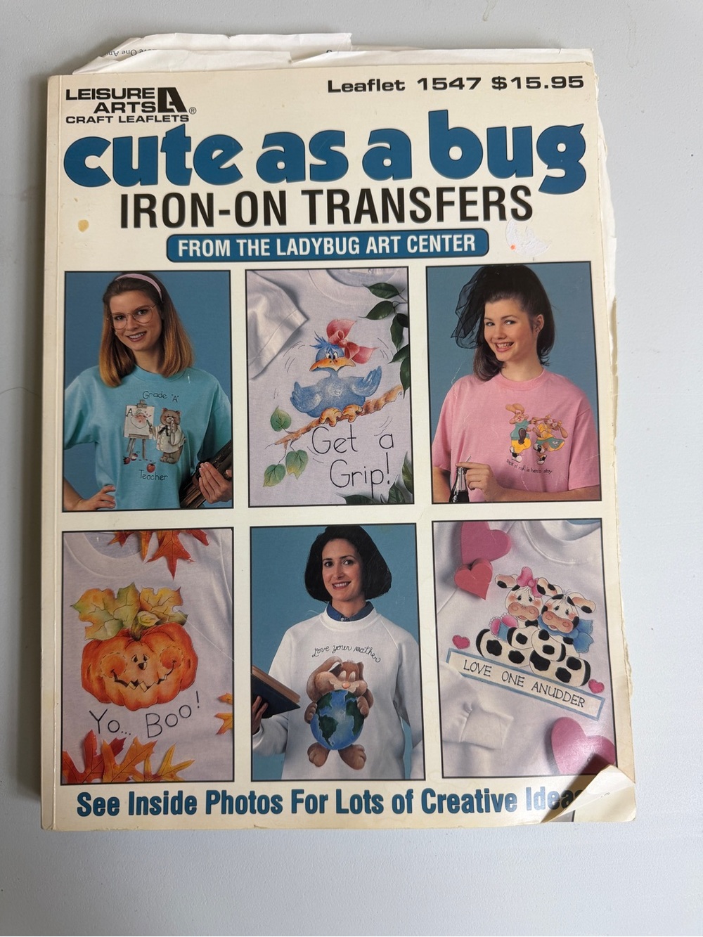 Vintage Leisure Arts Cute As a Bug Iron-On Transfers Leaflet 1547 Craft Book